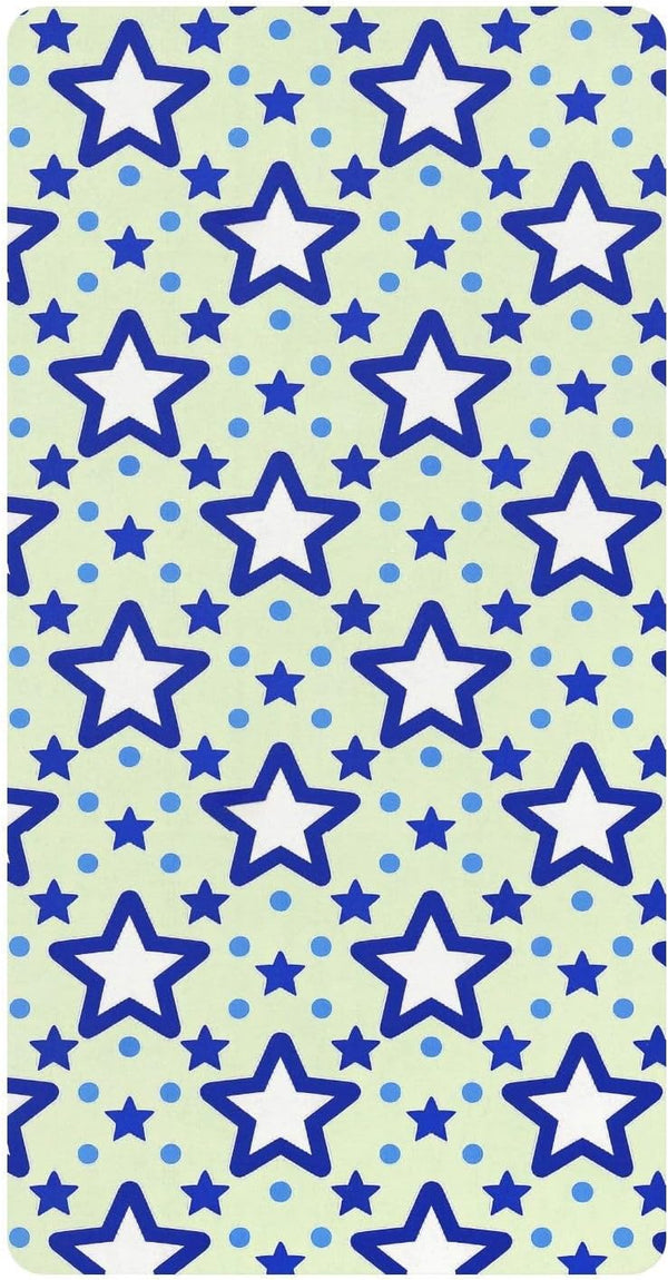 miaozhen Cotton Baby Crib Sheets Soft Stretchy Blue Stars Dot Yellow Toddler Mattresses