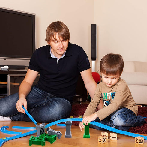 Ioffersuper 12 Set, pcs Wooden Train Track Male-Male Female-Female Bump Tracks, Bridge Pier Track(Random Colour),Cross