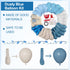 173Pcs Amandir Dusty Blue Balloon Arch Garland Kit, Baby Light Dusty Blue White Sand Metallic Blue Confetti Balloons