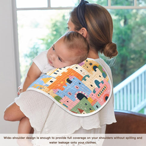 tplaotee 22x11in Cute Cartoon Castle Color Cotton Burp Cloths Muslin Soft and Absorbent? Baby Cloth for Unisex