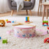 1 Set, 8 Inch 2 Boao PC Kids Drum Toddler Drum Wooden Toy with Adjustable Strap and Drumsticks, Educational Sensory