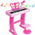 Amy&Benton 37 Keys Piano Toy for Girls 3-7, Birthday Gift with Stood, Pink Music Keyboard