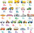 DECOWALL DS8-2005N Transport Alphabet Kids Wall Stickers, Peel and Stick Removable Decals for Nursery Bedroom