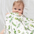 BORITAR Floral Leaf Baby Blanket - Super Soft Double Layer Minky with Dotted Backing, 30 x 40 Inch for Nursery