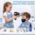 Set, Barber Shop Pretend Play Kids Shaving Kit Wooden Hair Salon Toys for Boys with Wearable Beard, Electric Shaver