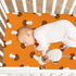 Sinestour Orange Mushroom Baby Crib Sheet Soft and Breathable Crib Mattress Protector for Standard Toddler Bed Sheet