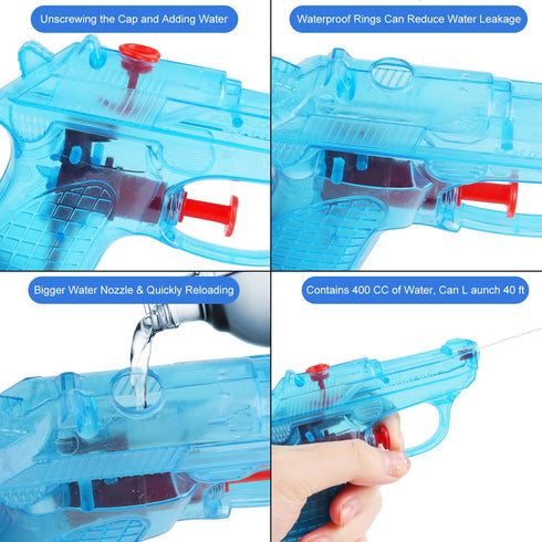 8 Pack Small Water Guns for Kids, Plastic Blasters for Outdoor Water Fighting, Swimming Pool Beach Toys