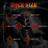 Set,7-Piece 3D Hollow Grim Reaper Metal DND Dice Polyhedral RPG Dice, Hollow Skeleton Design (Blood Red Numbers)
