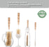 Hello Nature 4 Set Pcs Bamboo Bottle Brush by Long Handle Cleaning Brushes for Water Bottles, Baby Bottles & Glassware