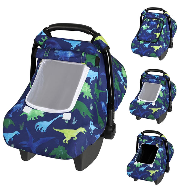 Windproof Baby Car Seat Cover, 3D Mink Dot Infant Car Seat Canopy