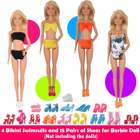 EuTengHao 78Pcs Doll Clothes and Accessories for 11.5 Inch Girl and 12 Inch Boy Dolls, Summer Style Outfits