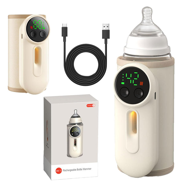 VVU&CCO Portable Bottle Warmer for Travel,Monitor Milk Volume,Leak-Proof,Fast Charging&Cordless,Can Use While Charging,Keep Nutrition
