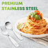 8 Pieces Kids Stainless Steel Utensils Set, 4 Forks and 4 Spoons, Cute Children Flatware with Mirror Polished