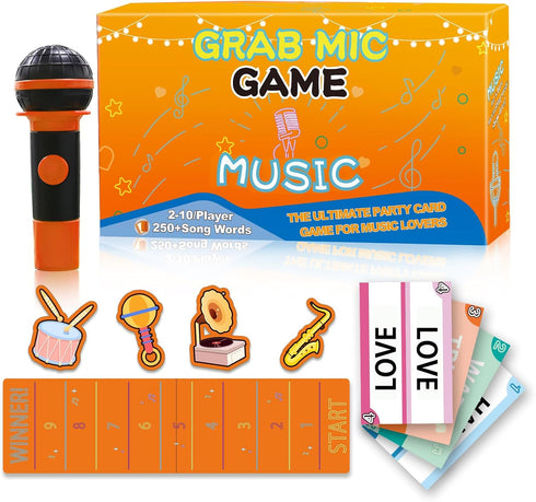 Grab Mic Game 2025 New Family Karaoke Party Game, Mic Karaoke Party Game, Fast-Paced Music