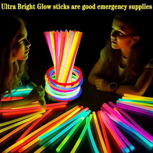 TURNMEON 360 Pack Patriotic Glow Sticks, Glow In The Dark Party Supplies with Connectors