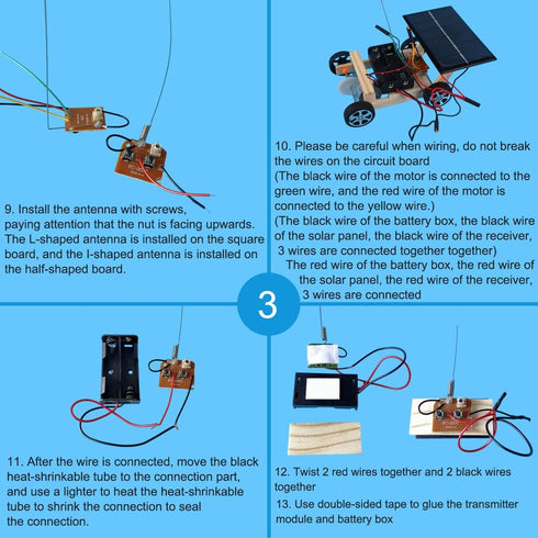 Wooden Solar Car Model Kit - Build for Youth Age School Educational Science Experience with Remote Control