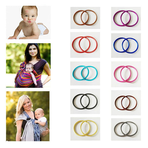 1 Pair 3" Safe and Tested Aluminum Rings for DIY Baby Ring Sling Carrier (Black)