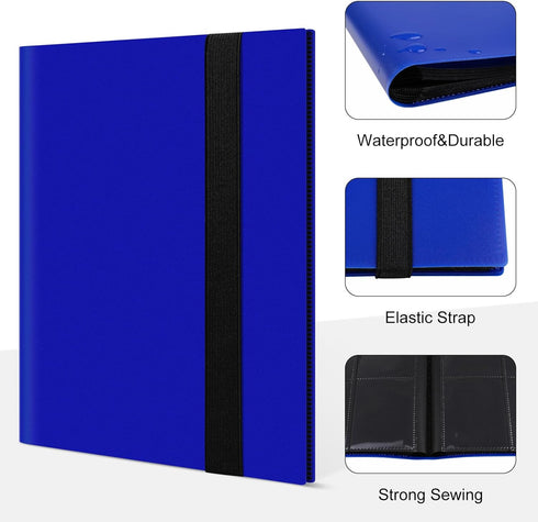 4 Pocket Card Binder for Trading Cards, 160 Pocket Album for Sports, Baseball, Game Cards, Mini TCG Binder (Navy Blue)