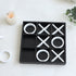 FUIN Wood Tic Tac Toe Decorative Board Game Set, 12" x 12", Black and White Coffee Table Decor