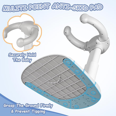 6 Anti-Pinch Adjustable Baby Bath Stand with Anti-Slip Base, Sturdy Baby Stand Up Shower, Huggable Bear Stand Bath