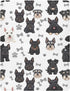 Pigsaly 27x39 Inch Crib Sheets Black White Puppy Schnauzer Dogs Baby Sheet for Standard Crib Mattress Boys Girls
