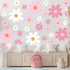 12 TaoBary Sheet Daisy Wall Sticker Decal Removable Cute Daisy Bedroom Room Decor Flower Wall Sticker Pink White Flower