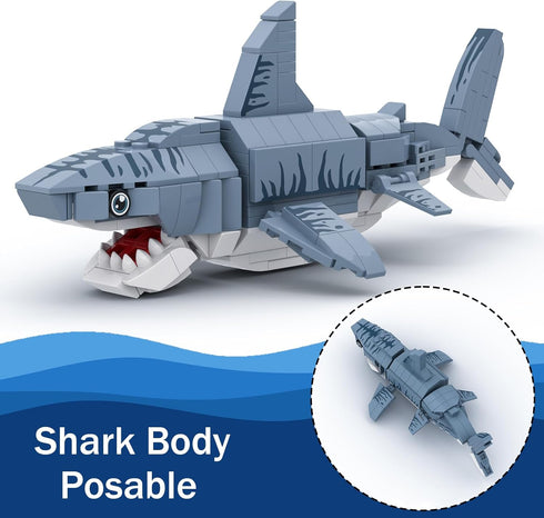 Neomoner 2 1 Set, 6-12 (230pcs) Shark Building Blocks Party Favors, in Deep Sea Creatures Building Toy Party Favor