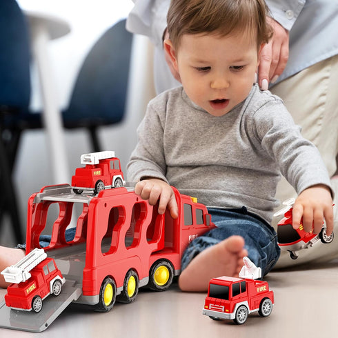 FunMission 3-9 Old5 1 3 4 5 6 7 Toddlers Fire Truck for Kids Year in Friction Power Vehicle Car for Years Old Boys