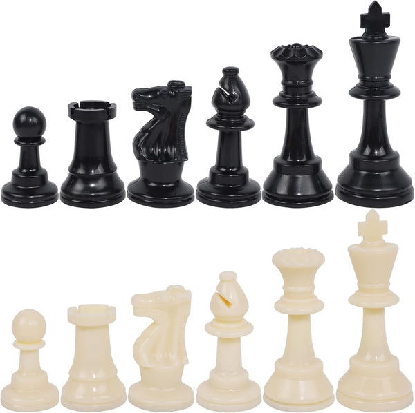 Juegoal Plastic Chess Pieces Only, 32 Pieces, 3.75 Inch King Figures, Replacement Chess Game Pawns Figurine Pieces