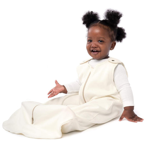 baby deedee Sleep Nest Basic Cotton Baby Sleeping Bag Sack, Almond Cream, Medium (6-18 Month)