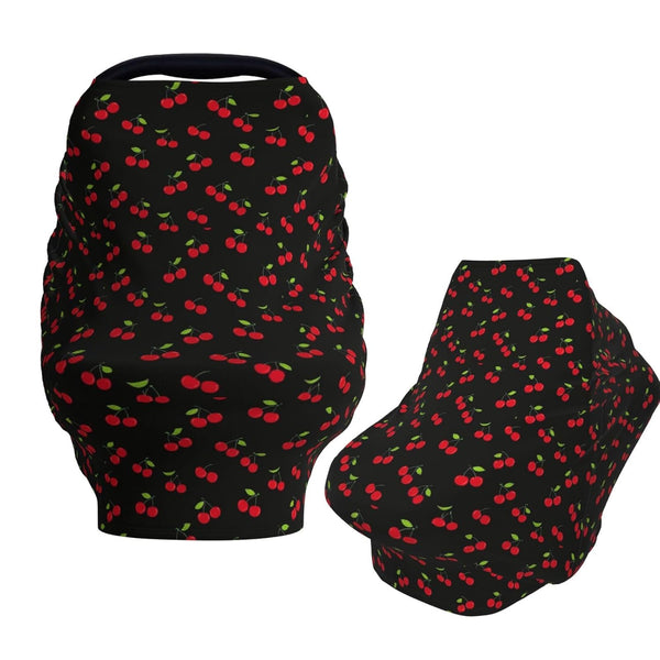 Red Cherry Baby Car Seat Canopy Nursing Cover for Breastfeeding Multi-Use Infant