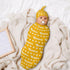 YallLocoMo Sets Newborn Swaddle Blankets Hat Yellow Heart Name Soft Baby Receiving Blanket Swaddle Sack for Baby Shower