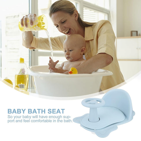 HAMPPLIES Bath Seat with Strong Suction Cups Non-Slip Shower Chair for Lightweight Portable Tub Support for Feeding