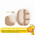 Baby Feeding Set by Muqee Peeko - Baby Feeding Essentials in Baby Apricot Color with Suction Plates for Toddlers,
