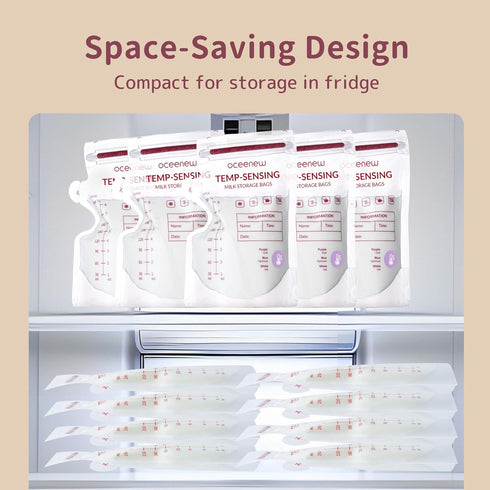 Breastfeeding(8 120pcs,BPA Breastmilk Storing Bags,Disposable Self Standing No-Leak Milk Storage Pouches,Temp-Sensing
