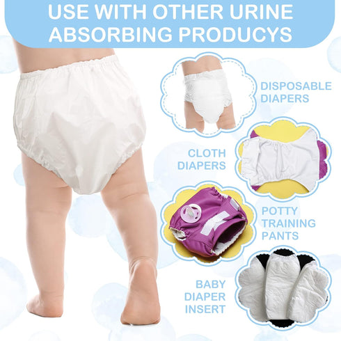 12 Packs Funtery Waterproof Plastic Pants for Toddlers Reusable Diaper Covers Unisex Baby Potty Training Underwear
