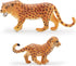 Gemini&Genius Leopard Toys for Kids, Safari Animal Cheetah Family Playset Figures, Wildlife Models for Birthday Gifts