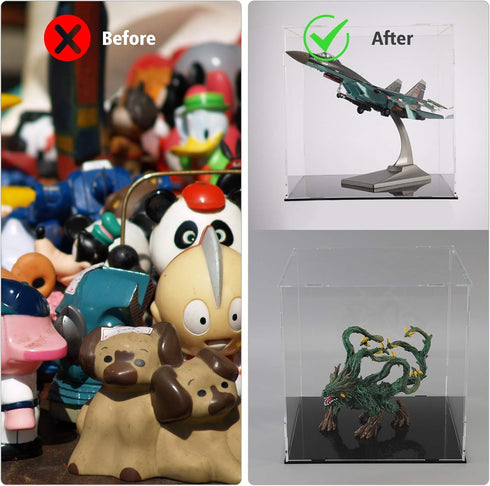 A+ DESIGN (16x13x14in; 40x33x35 cm) Clear Acrylic Display Case Assemble Collectibles Box Alternative Glass Case