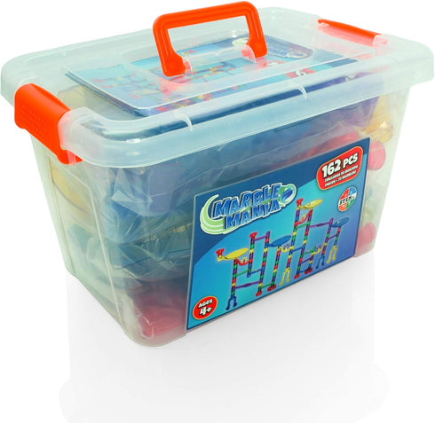 Marble Mania 162 4-8 4+ Marble Run - Marble Runs for Kids - Pieces Plus Storage Tub - Construction Toys for Year Old