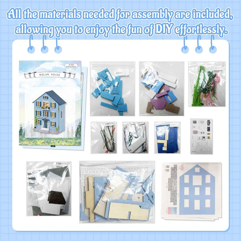 Flever DIY Dollhouse Kit - Romantic Molan House with Furniture