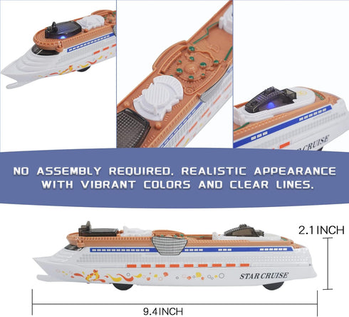3-12+ OTONOPI Cruise Ship Model Toy Ocean Liner Boat Toy with Light and Sound for Kids Toddlers Boys Girls Adults Age