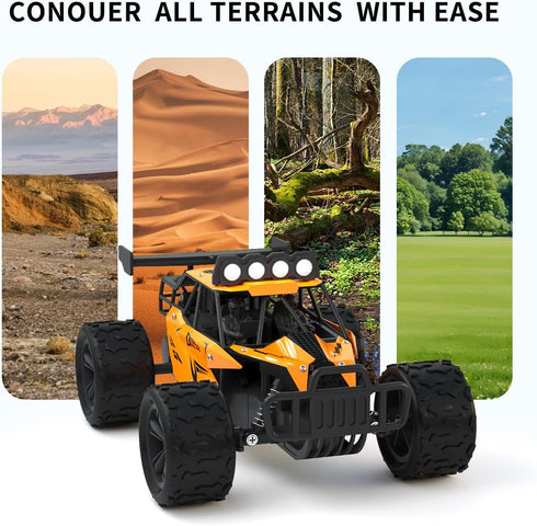Great-JUNAMT 1:16 2.4GHz 20 4-7 8-12 6-12+(Orange) Remote Control Car Monster Truck Toys Scale RC Car For Boys High