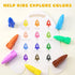 12 JUPITEARTH Colors Crayons for Toddlers, Non-Toxic Washable Rocket Crayons, Easy-to-Hold Coloring Gifts & Mess-Free