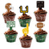 24 Packs Football Cupcake Toppers and Wrappers for Birthday Sports Game Day Sunday Party Decoration Supplies