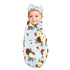 Touched by Nature Unisex Organic Cotton Swaddle Blanket and Headband in Rose Mum, One Size