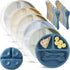 Meanplan 6 Pack Suction Plates for Toddlers with Lids Silicone Baby Plates