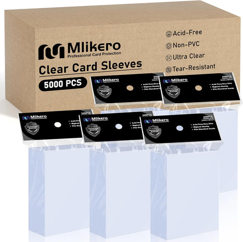 5000 Counts Card Sleeves, Clear Penny Sleeves for Trading Cards, Baseball Card