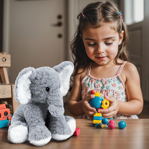 Elephant Stuffed Animals, 12" Grey Soft Plush Toy for Girls Boys Birthday Christmas Gifts
