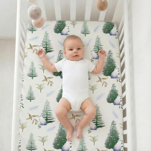 Set 4, 52 28 Inch Fitted Baby Crib Sheets of Unisex Crib Sheets for Boys Girls, Soft Neutral Crib Mattress Sheet