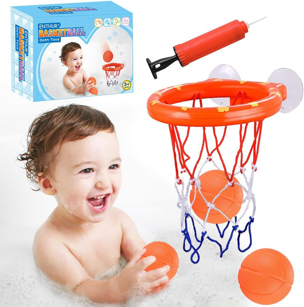 Bath Toy Fun Basketball Hoop & Balls Set for Kids, Toddler Bath Toys Gift Set with 3 Balls Included